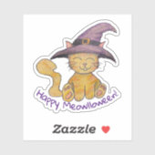 Sticker Chat sorcier Halloween (Feuille)