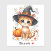 Sticker Chat sorcière Kitty  (Feuille)