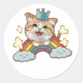 Sticker chat souriant avec Arrière - plan amusant (Devant)