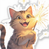 Sticker Chat Sparkler - 4 juillet (Recto)