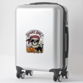 Sticker Chat squelette Halloween Graphique de citrouille v (Sur valise)