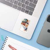 Sticker Chat Steampunk (Ordinateur portable avec iPhone)