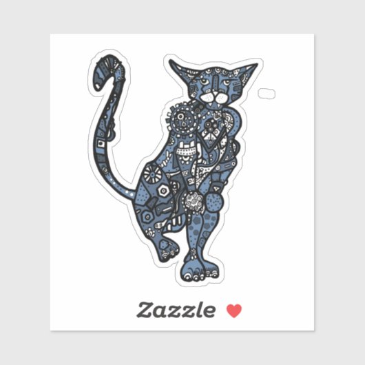 Sticker Chat Steampunk (Feuille)