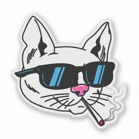 Sticker Chat Sticker-Lunettes de soleil (Devant)