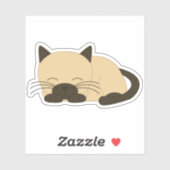 Sticker Chat sucré siamois (Feuille)