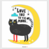 Sticker Chat sur la lune (Feuille)