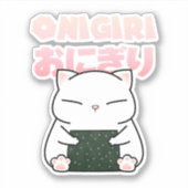 Sticker Chat Sushi Ball de riz (Devant)