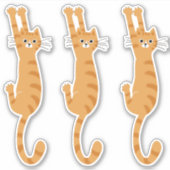 Sticker Chat Tabby Orange Accroché | Drôle chat rayé (Devant)