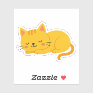 Sticker Chat Tabby Orange Sleepy
