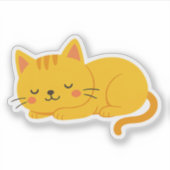 Sticker Chat Tabby Orange Sleepy (Devant)