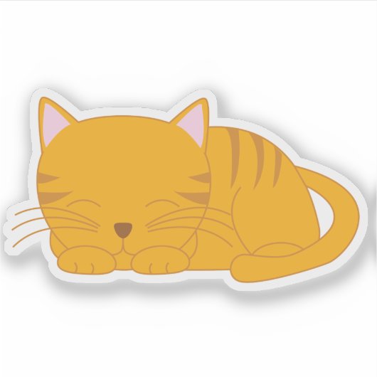 Sticker Chat Tabby Sucré Orange (Devant)
