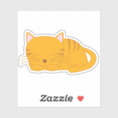 Sticker Chat Tabby Sucré Orange (Feuille)