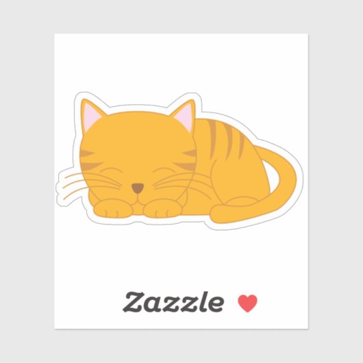 Sticker Chat Tabby Sucré Orange (Feuille)