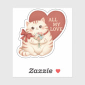 Sticker Chat Tabby Tout Mon Amour (Feuille)