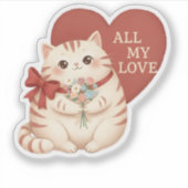 Sticker Chat Tabby Tout Mon Amour (Devant)