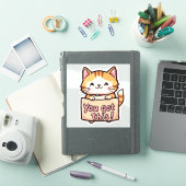 Sticker Chat tenant un panneau (Couverture iPad)