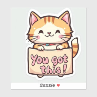 Sticker Chat tenant un panneau