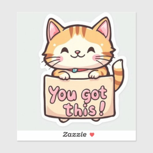 Sticker Chat tenant un panneau (Feuille)