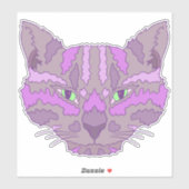 Sticker Chat Tigre (Feuille)