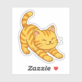 Sticker Chat Tigre Orange Étiré (Feuille)
