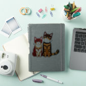 Sticker Chat tigre rayé et chaton gingembre (Couverture iPad)