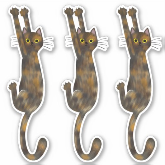 Sticker Chat Tortoise Coque Accroché | Drôle Tortie Cat (Devant)