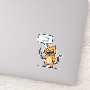 Sticker Chat Tueur avec Couteau