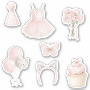 Sticker Chat Tutu Roses Roses Ballons Cupcake