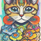 Sticker Chat vintage Louis Wain Style (Devant)
