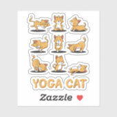 Sticker Chat Yoga Zen Chat Yoga Pose Méditation Hommes Fem (Feuille)