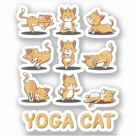 Sticker Chat Yoga Zen Chat Yoga Pose Méditation Hommes Fem (Devant)