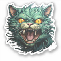 Chat Zombie Vert Effrayant Halloween