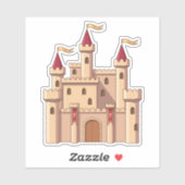 Sticker Château de princesse royale médiéval de conte de f (Feuille)