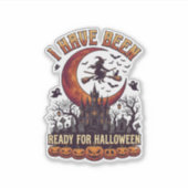Sticker Château de sorcière d'Halloween prêt depuis longte (Devant)