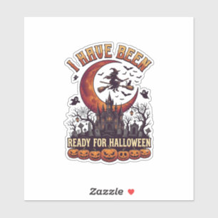 Sticker Château de sorcière d'Halloween prêt depuis longte