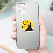 Sticker Château hanté avec lune et chauves-souris (Téléphone)