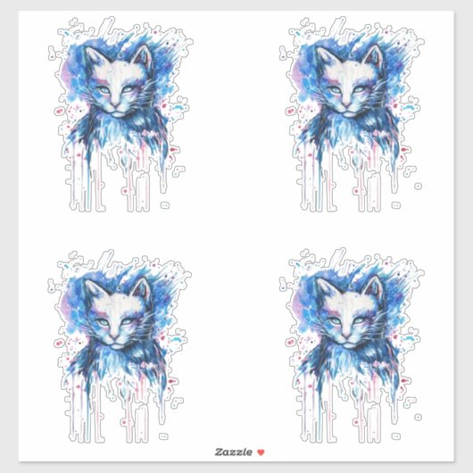 Sticker Chaton (Feuille)