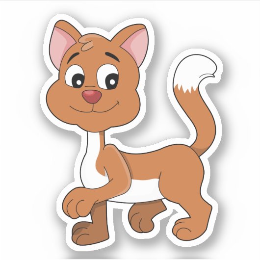 sticker chaton au gingembre mignon (Devant)