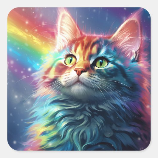 Sticker chaton mignon et coloré (Devant)