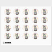 Sticker chaton mignon et coloré (Feuille)
