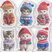 Sticker Chatons d'hiver douillets Chatons doux sur chats (Devant)