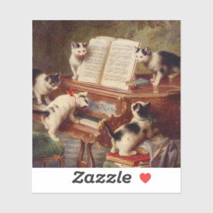 Sticker Chatons et piano