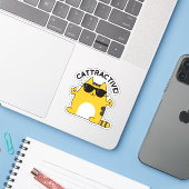 Sticker Chatouilleux Amusant Chat Pun (Ordinateur portable avec iPhone)