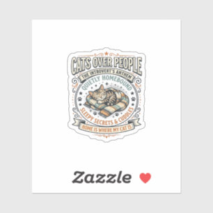 Sticker Chats avant les gens Chat Introverti Anti Social V