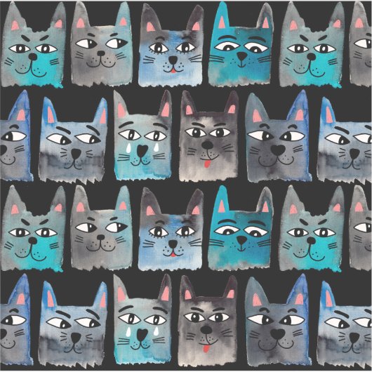 Sticker Chats bleus (Devant)