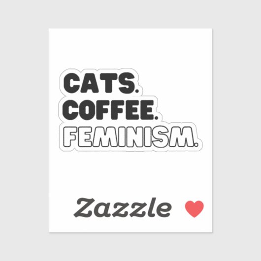 Sticker Chats Café Féminisme (Feuille)