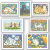 STICKER CHATS CHANTEURS ET BÂTIMENTS D'ART FOLK DE CAMPAGN (Devant)