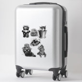 Sticker Chats Chatons Animaux Dessins en noir et blanc (Sur valise)
