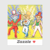 Sticker Chats dansants (Feuille)