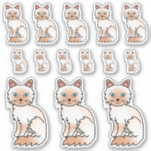 Sticker Chats de dessin animé mignons Birman / Ragdoll à p (Devant)